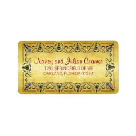 ハニービー縁どフェイク金ゴールドリーフのアドレス ラベル