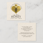 ハニービー製品図解入りの、写真付きのロゴ金箔 スクエア名刺 (正面/裏面)