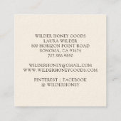 ハニービー製品図解入りの、写真付きのロゴ金箔 スクエア名刺 (裏面)