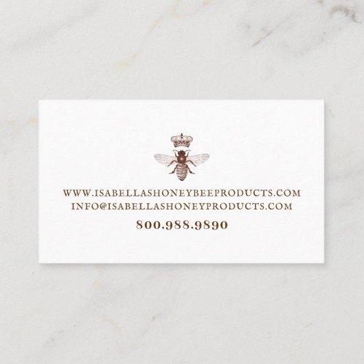 ハニービー製品 名刺 (裏面)