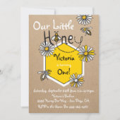 ハニービー誕生日パーティーへの招待 招待状 (正面)