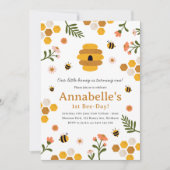 ハニービー誕生日パーティーへの招待 招待状 (正面)