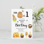 ハニービー誕生日パーティーへの招待 招待状 (スタンド正面)