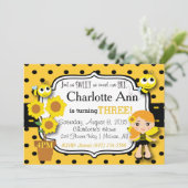 ハニービー誕生日招待状 招待状 (スタンド正面)