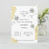 ハニービー誕生日男女兼用- 招待状 (スタンド正面)