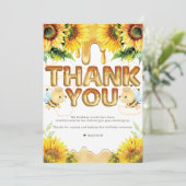 ハニービー誕生日Iベビーシャワー サンキューカード (スタンド正面)