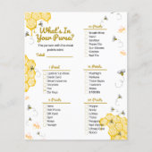 ハニービー赤ちゃんシャワーあなたの財布ゲームの中にあるものを (正面)