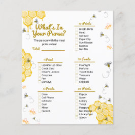 ハニービー赤ちゃんシャワーあなたの財布ゲームの中にあるものを