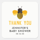 ハニービー赤ちゃんシャワーありがとうクラシックThank Rou スクエアシール (正面)