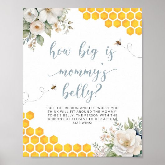 ハニービー赤ちゃんシャワーどのようにママの腹の大きさ ポスター (正面)