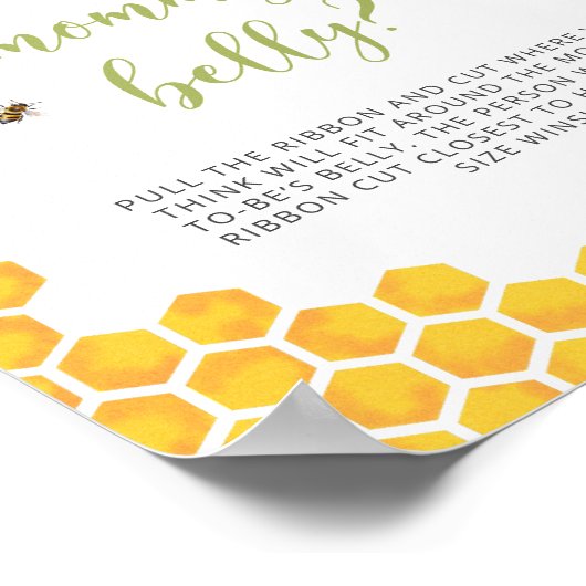 ハニービー赤ちゃんシャワーどのようにママの腹の大きさ ポスター (角)