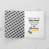 ハニービー赤ちゃんシャワーサンキューカード 招待状 (内部)