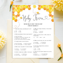 ハニービー赤ちゃんシャワートリビアゲーム