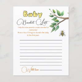 ハニービー赤ちゃんシャワーバケットリスト