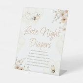 ハニービー赤ちゃんシャワー深夜おむつサイン 台座サイン (正面)