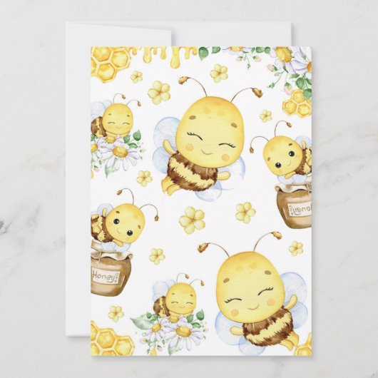 ハニービー赤ちゃんシャワー 招待状 (裏面)