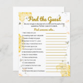 ハニービー赤ちゃんシャワーFind the Guest Game (正面/裏面)