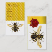 ハニービー赤ワックスシールモノグラム養蜂家、卵シェル 名刺 (正面/裏面)