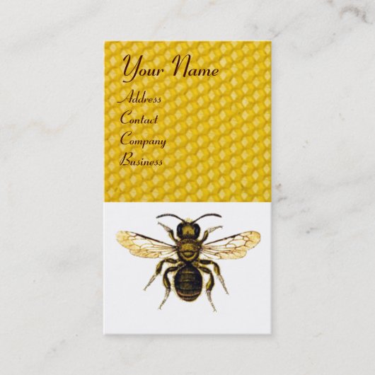 ハニービー赤ワックスシールモノグラム養蜂家、卵シェル 名刺 (正面)