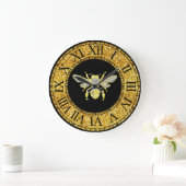 ハニービー金ゴールドとシルバー ラージ壁時計 (ホーム)