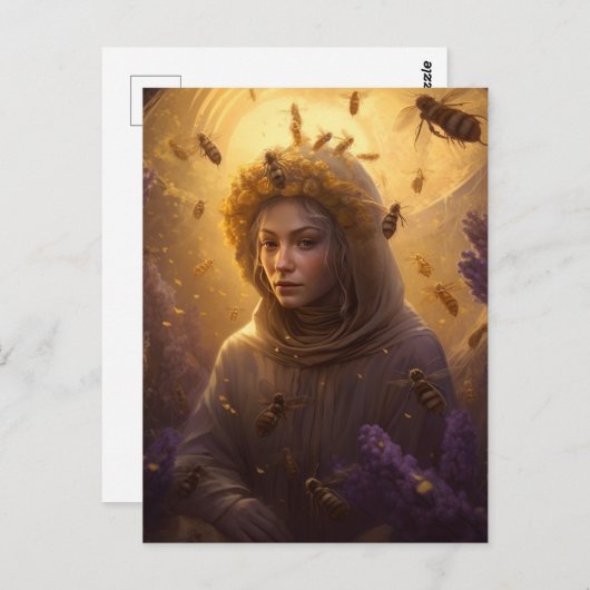 ハニービー金髪の女性の保護者 ポストカード (正面/裏面)