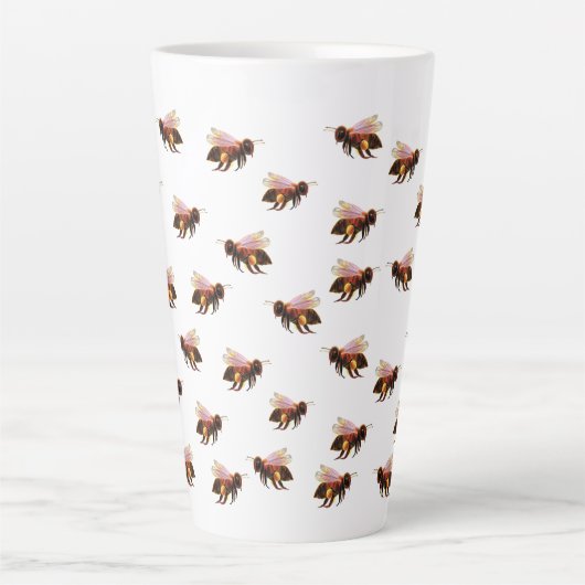 ハニービー飛んでいる カフェラテマグ (正面)