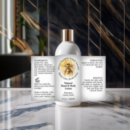 ハニービー養蜂製品ボトルラベル 長方形シール