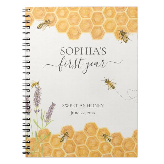 ハニービー1年目のマイルストーンベビー書 ノートブック (正面)