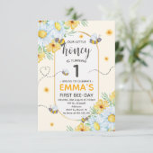 ハニービー1歳の誕生日パーティー 招待状 (スタンド正面)