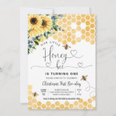 ハニービー1stビーパーティー誕生日 招待状 (正面)