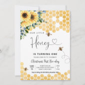 ハニービー1stビーパーティー誕生日 招待状 (正面)