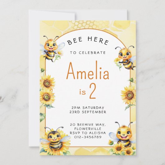 ハニービー2歳 招待状 (正面)