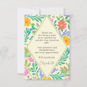 ハニービー、テングミ、蝶、トンボ、花 サンキューカード (裏面)