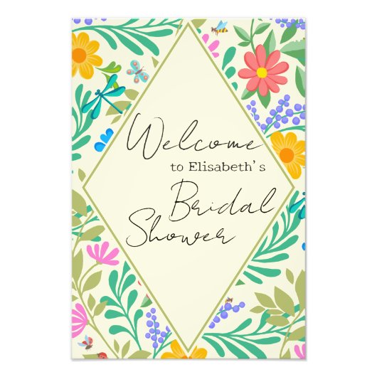 ハニービー、テングミ、蝶、トンボ、花 フォトプリント            (正面)