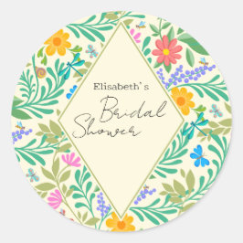 ハニービー、テングミ、蝶、トンボ、花 ラウンドシール