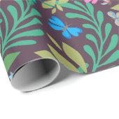 ハニービー、テングミ、蝶、トンボ、花 ラッピングペーパー (ロールコーナー)