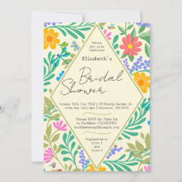 ハニービー、テングミ、蝶、トンボ、花 招待状