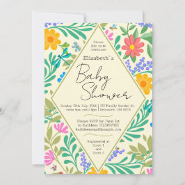 ハニービー、テングミ、蝶、トンボ、花 招待状