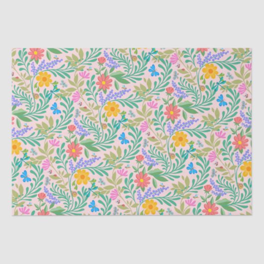 ハニービー、テングミ、蝶、トンボ、花 薄葉紙 (正面)