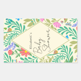 ハニービー、テングミ、蝶、トンボ、花 長方形シール