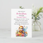 ハニービー テーマの女の子のベイビーシャワー 招待状 (スタンド正面)