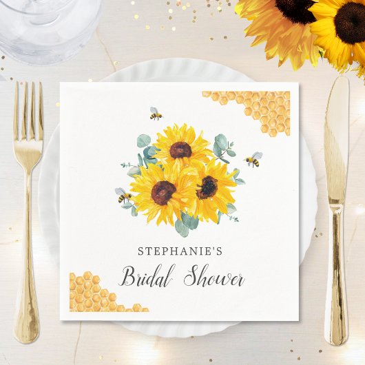 ハニービー ハニコム ひまわり ブライダルシャワー スタンダードカクテルナプキン