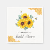 ハニービー ハニコム ひまわり ブライダルシャワー スタンダードカクテルナプキン (正面)