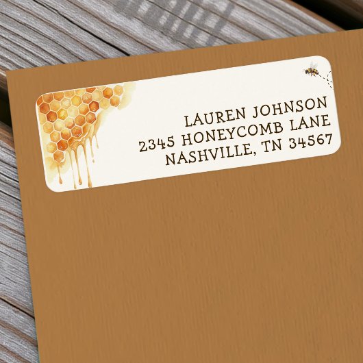 ハニービー ハニコーム 水彩画 マルハナバチ ラベル