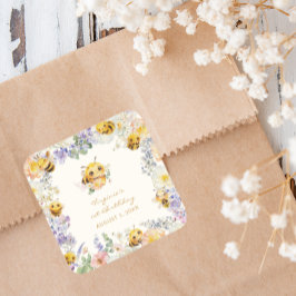 ハニービー バースデー スクエア ステッカー