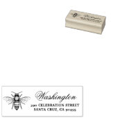 ハニービー |ファミリ名スクリプトと差出人住所 ラバースタンプ (押印)