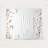 ハニービー フラワーズ ピンク ベイビー シャワー フォト バックドロップ タペストリー (正面(横))