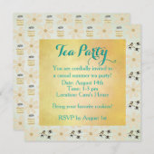 ハニービー&フラワーティーパーティの招待状 招待状 (正面/裏面)