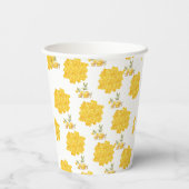 ハニービー フラワーブライダルシャワーのデザインを見つけた彼女 紙コップ (裏面)