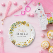 ハニービー フラワー 誕生日 ベビーシャワー 紙皿 (パーティー)